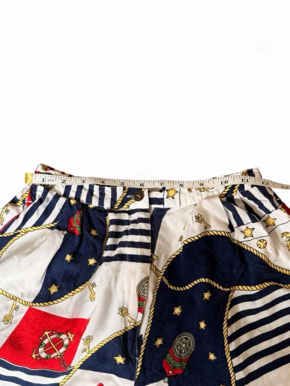 Vintage 90s  Nautical Print High Waist Shorts Size M(runs small) Y2K Kids